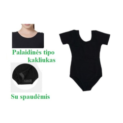 Juodas triko, trumpomis rankovėmis